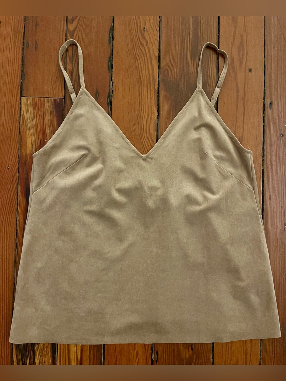 Wilfred Free Aritzia Camel Faux Suede Tank Top Cami Size L